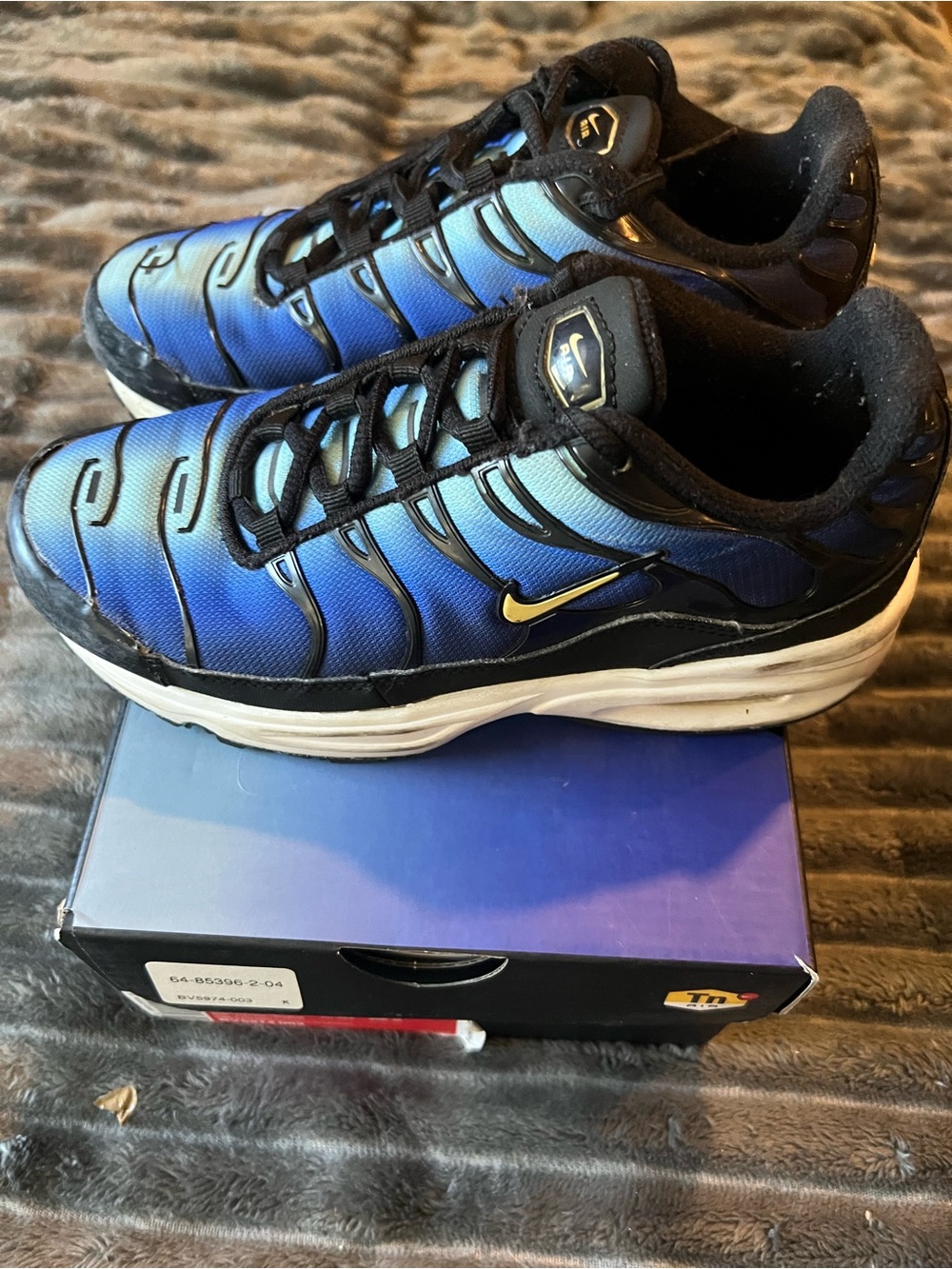 Nike Men’s Blue Gradient Tn-style Sneakers with Black Trim